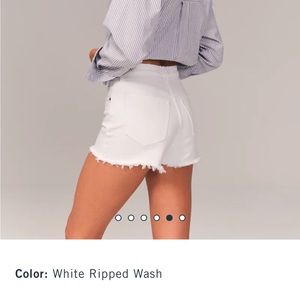 NWT Abercrombie White Denim Mom Shorts